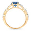 1.27 Carat Blue Sapphire and Diamond 14K Yellow Gold Engagement Ring