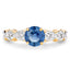 1.27 Carat Blue Sapphire and Diamond 14K Yellow Gold Engagement Ring