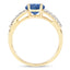 1.29 Carat Blue Sapphire and Diamond 14K Yellow Gold Engagement Ring