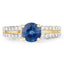 1.29 Carat Blue Sapphire and Diamond 14K Yellow Gold Engagement Ring