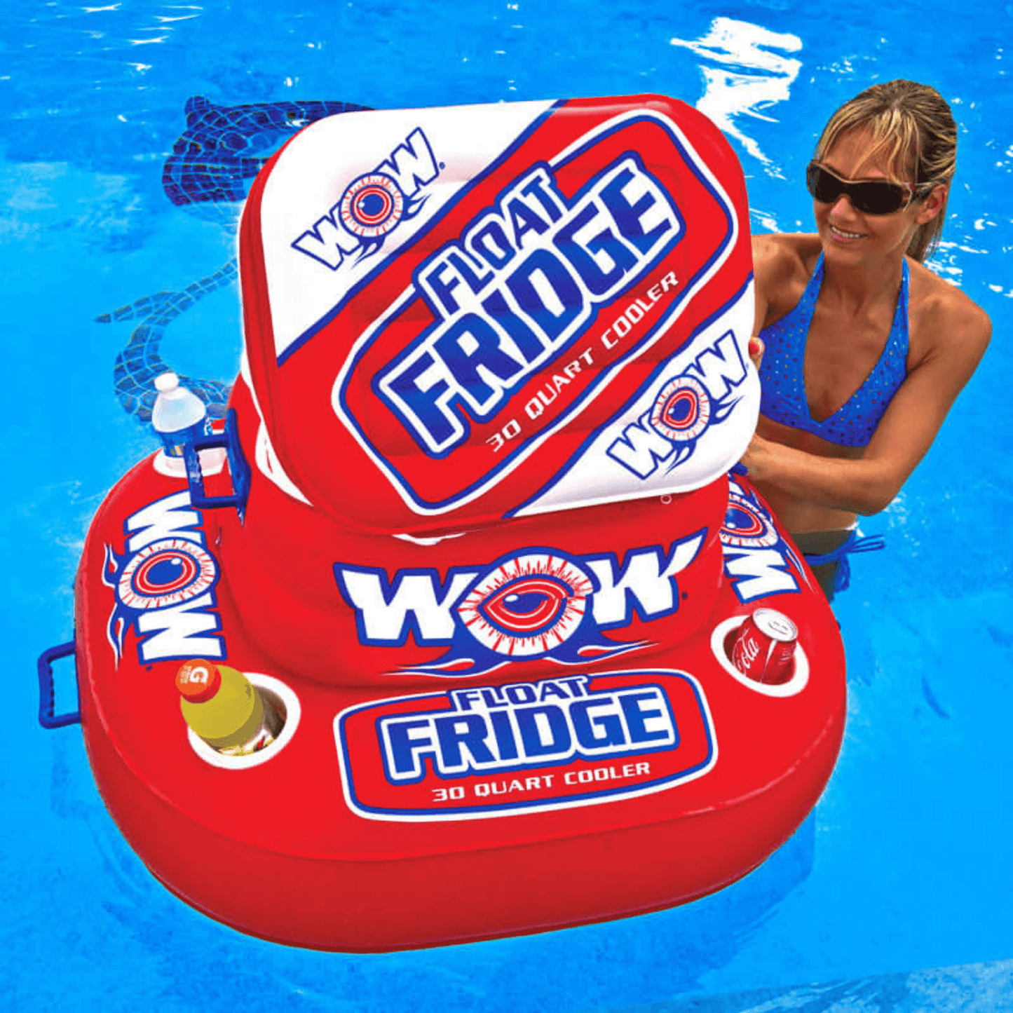 Réfrigérateur et glacière flottants WOW Watersports pour boissons au bord de la piscine