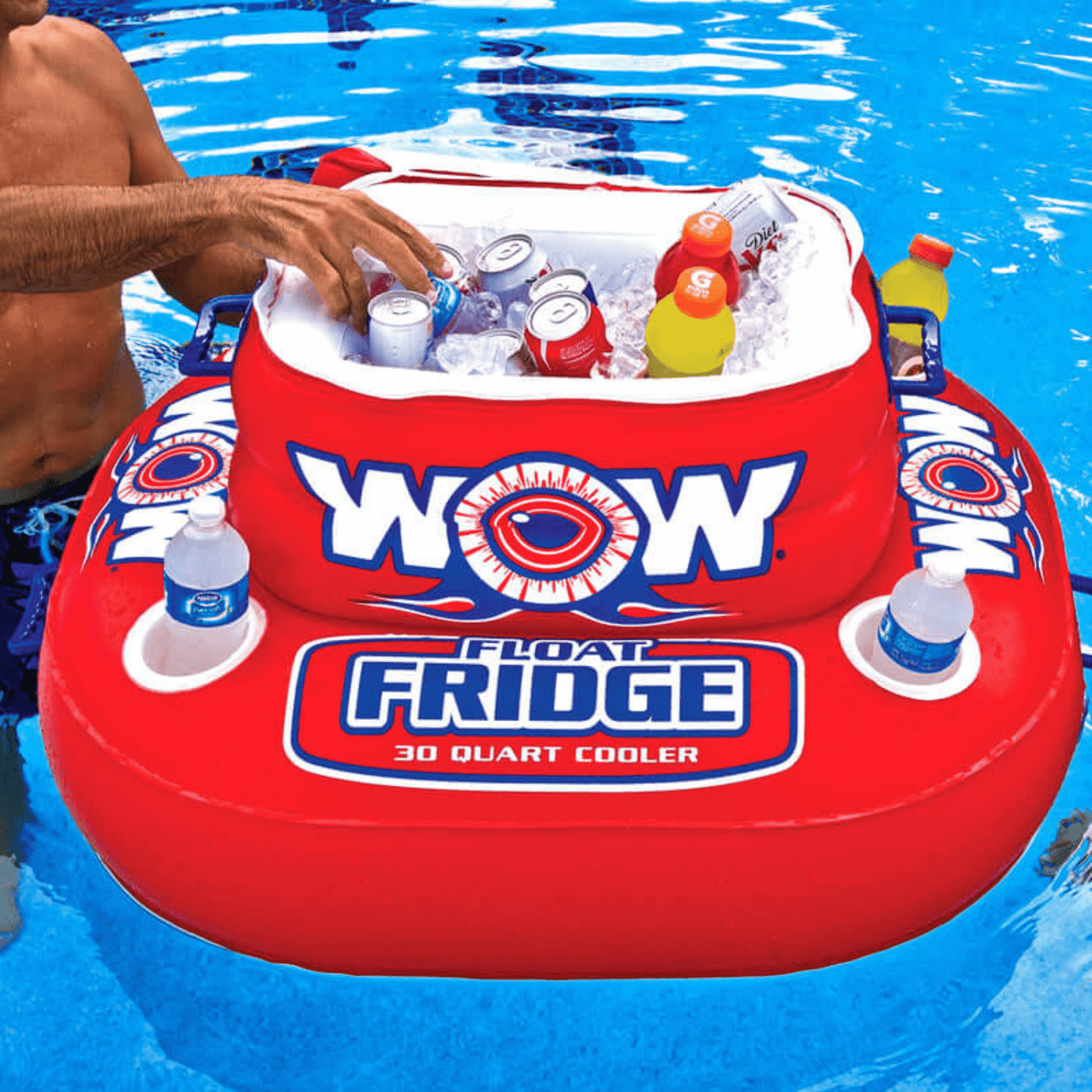 Réfrigérateur et glacière flottants WOW Watersports pour boissons au bord de la piscine