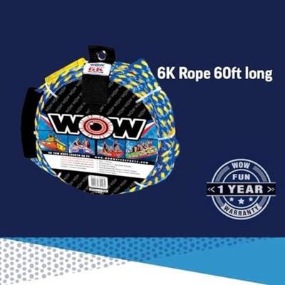 WOW Watersports 6K 60' Tow Rope for Thrilling Water Adventures