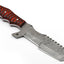 Premium Handcrafted Damascus Steel Tanto Tracker Knife - 11.5" Exotic Wood Handle with Horizontal Leather Sheath | Perfect for Survival, Cam - Korvel