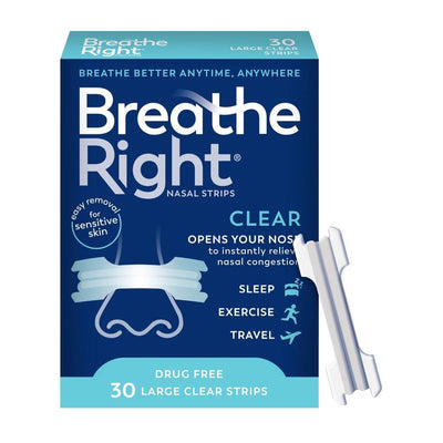 Breathe Right Clear Nasal Strips for Sensitive Skin - Large