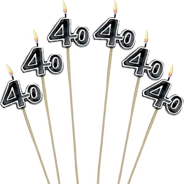 Elegant 40th Birthday Stick Candles