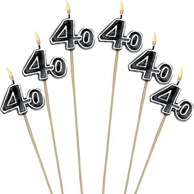 Elegant 40th Birthday Stick Candles