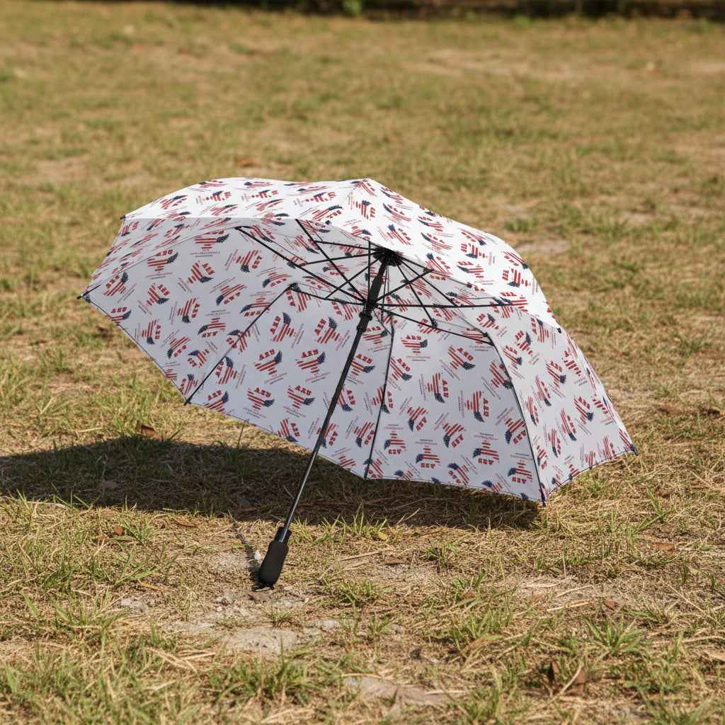 U.S.A. Chaos Pattern Umbrella – Compact Patriotic Rain Shield