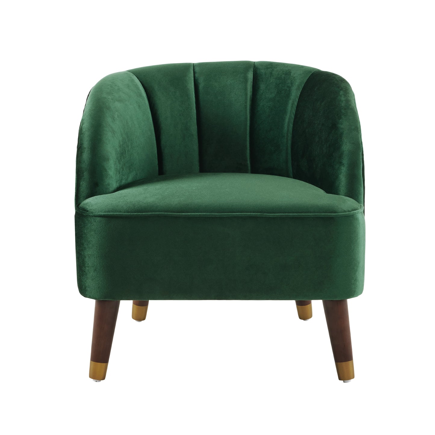 Sofá de acento barrel tapizado elegante con patas de madera