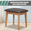 43.3" Wooden Vanity Set with Flip Mirror and Stool