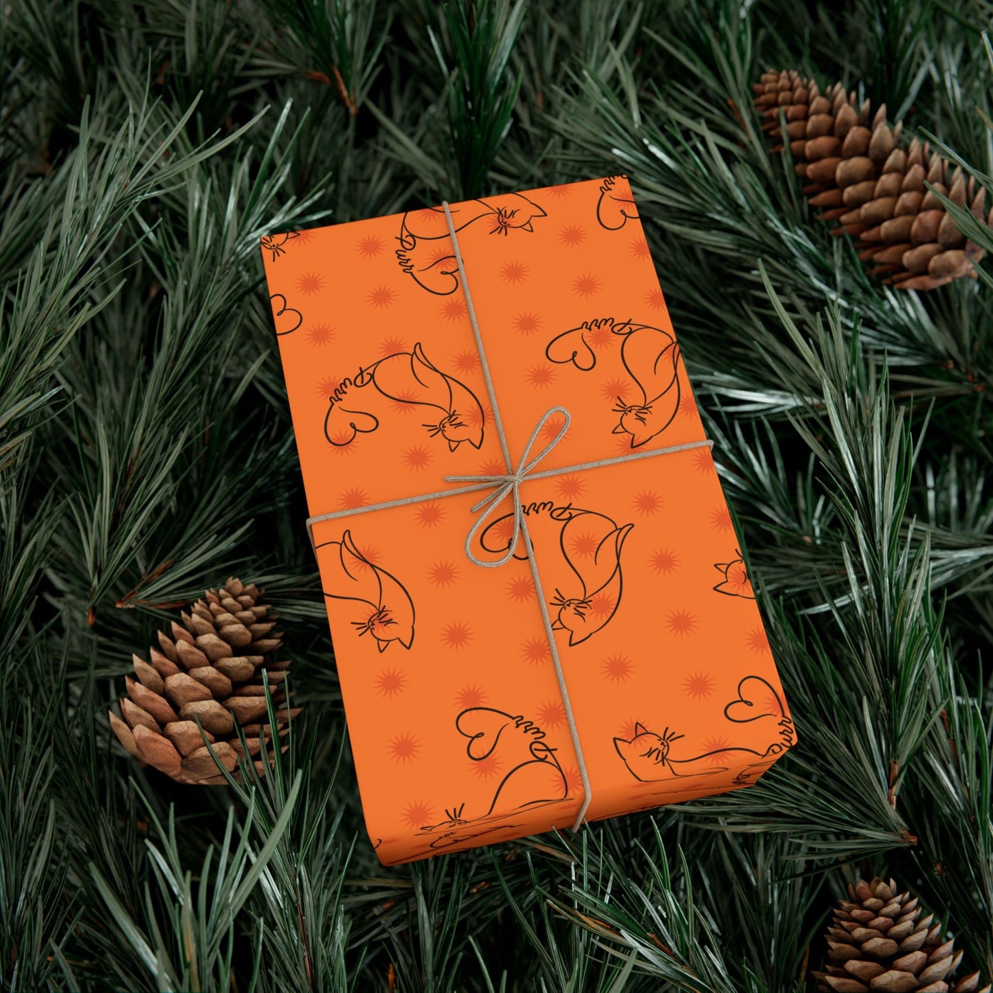 Purr Pattern All-Occasion Gift Wrap – Cat Line Art