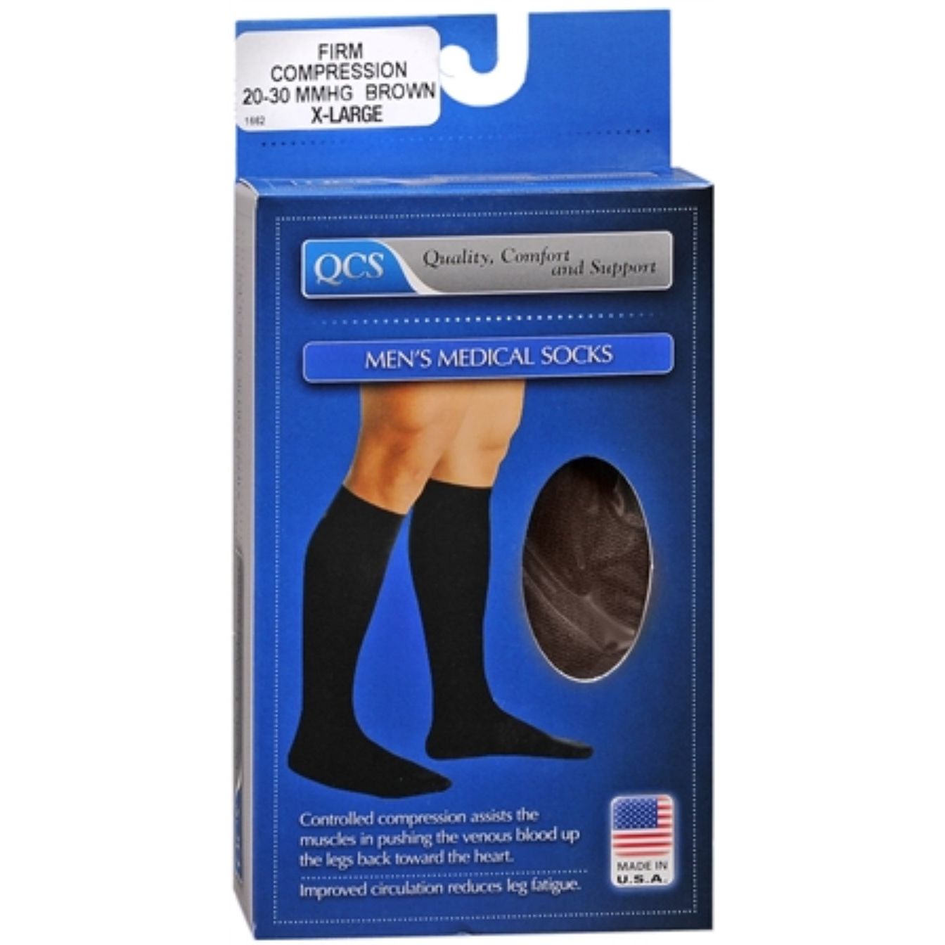 Calcetines de rodilla firmes marrones para hombre Scott Specialties QCS - Extra grande