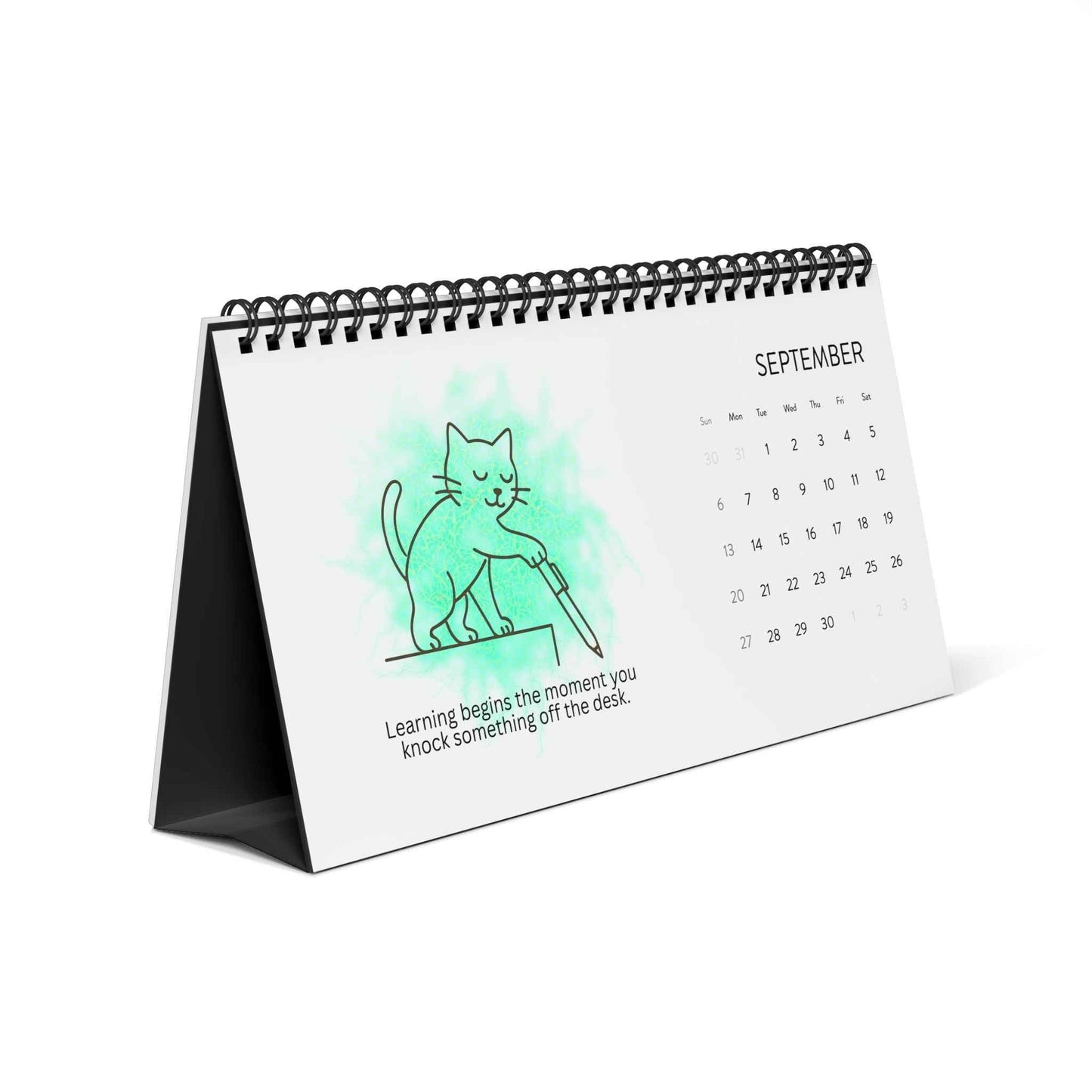 Calendario de Escritorio de Filosofía Gato | Un Año de Sabiduría con Bigotes