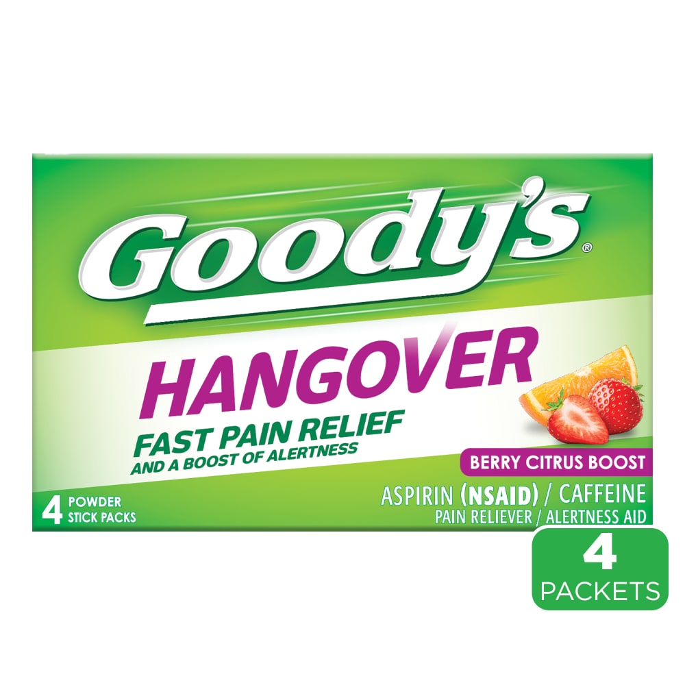 Paquetes de Stick de Polvo de Aspirina para Resaca de Goody's