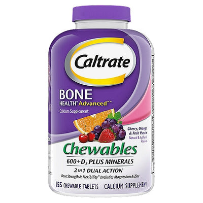 Caltrate 600+D3 Plus Minerals Chewables - Cherry, Orange & Fruit Punch