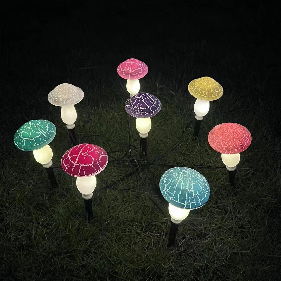 Solar mushroom light lawn LED ground plug light string outdoor waterproof one to eight plant decorative light - Korvel
