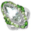 Anillo de Plata Esterlina con Amatista Verde y Peridoto de 4.90 Quilates