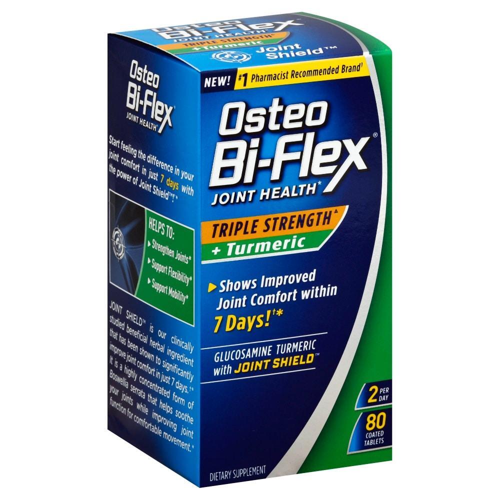 Osteo Bi-Flex Salud Articular, Triple Fuerza + Cúrcuma, 80 Tabletas