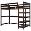 Twin Size Loft Bed with Storage Shelves and Under-bed Desk  Espresso - Korvel