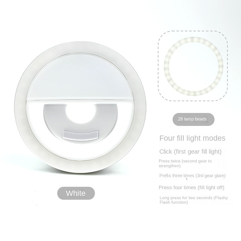 RK-12 Mobile Phone Fill Light Wholesale Live Beauty Selfie Lighting Round Flash Charging LED Fill Light - Korvel