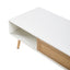 41.34" Rattan Coffee table sliding door for storage solid wood legs White - Korvel