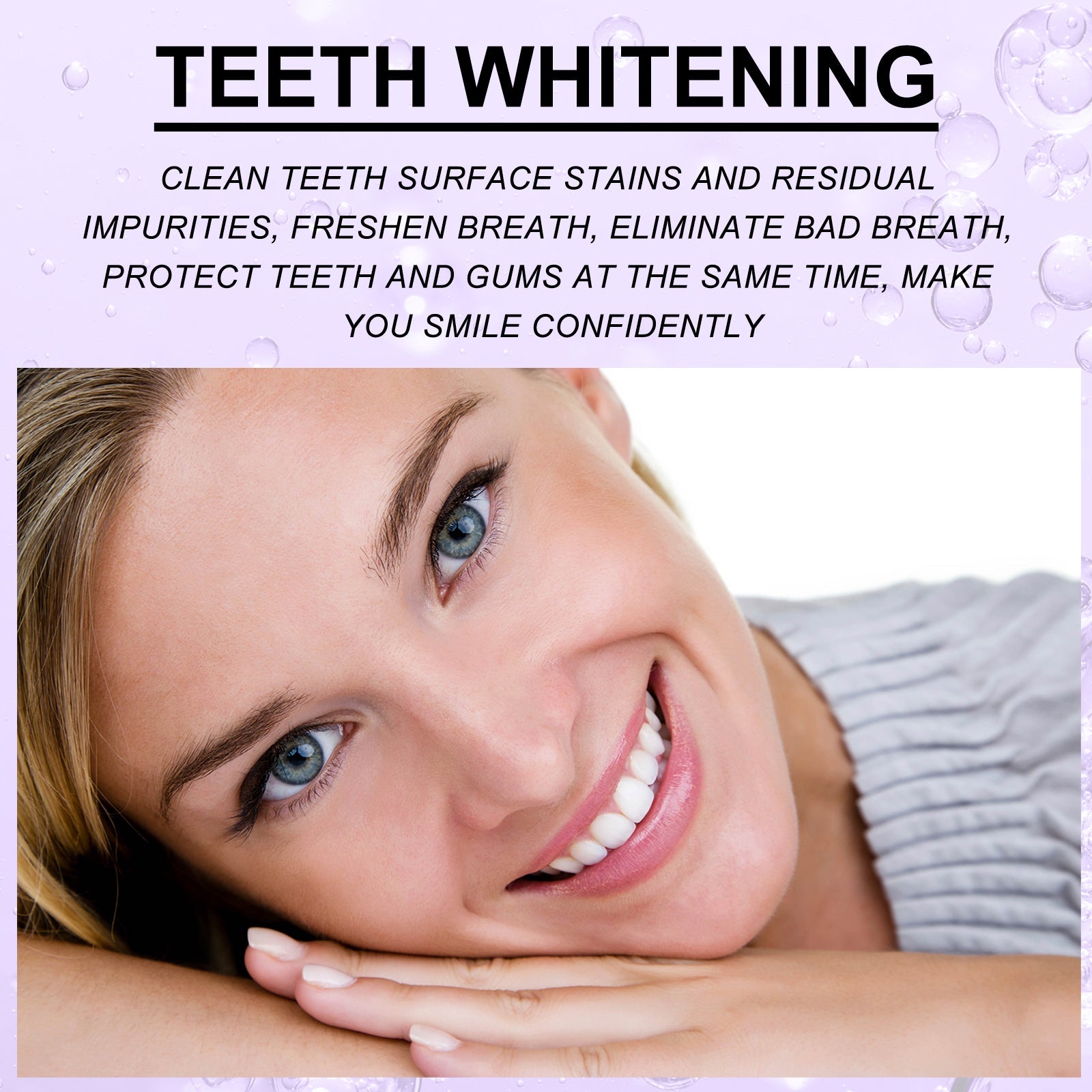 Purple Whitening Toothpaste, Cleans Stains And Odors Brightening Teeth Care Gums Toothpaste - Korvel