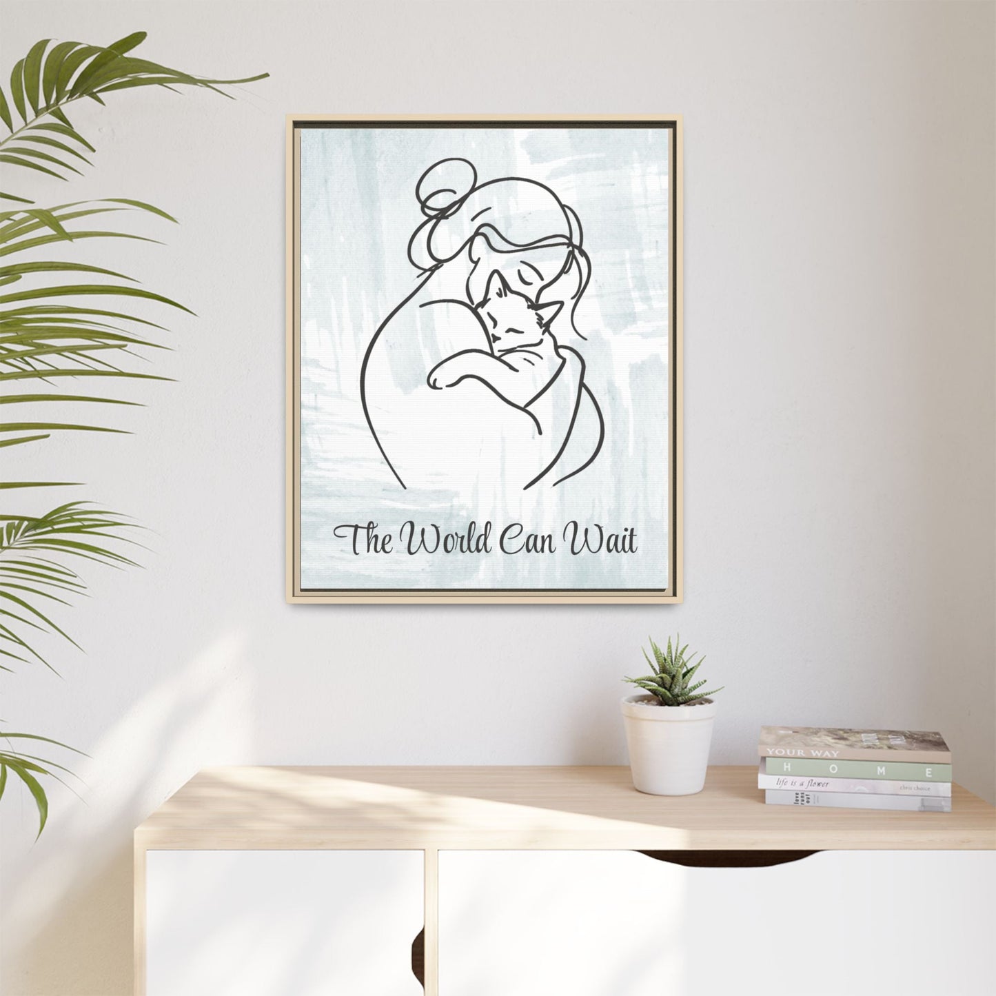 L'impression sur toile Chat Le Monde Peut Attendre