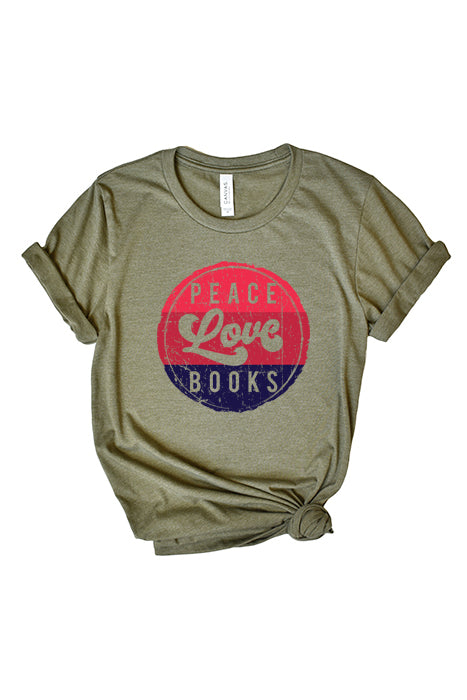 Peace Love Books Unisex T-Shirt