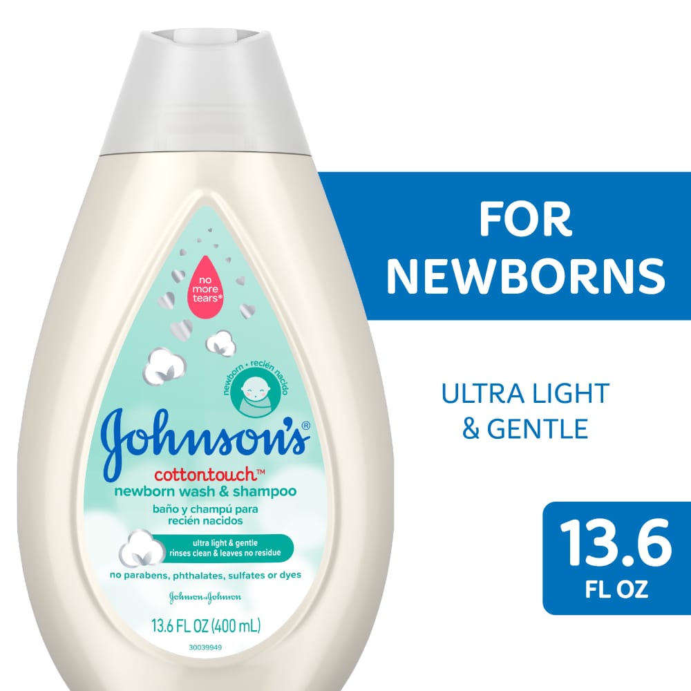 Gel douche et shampooing Johnson's Baby CottonTouch pour nouveau-nés - 13,6 fl oz
