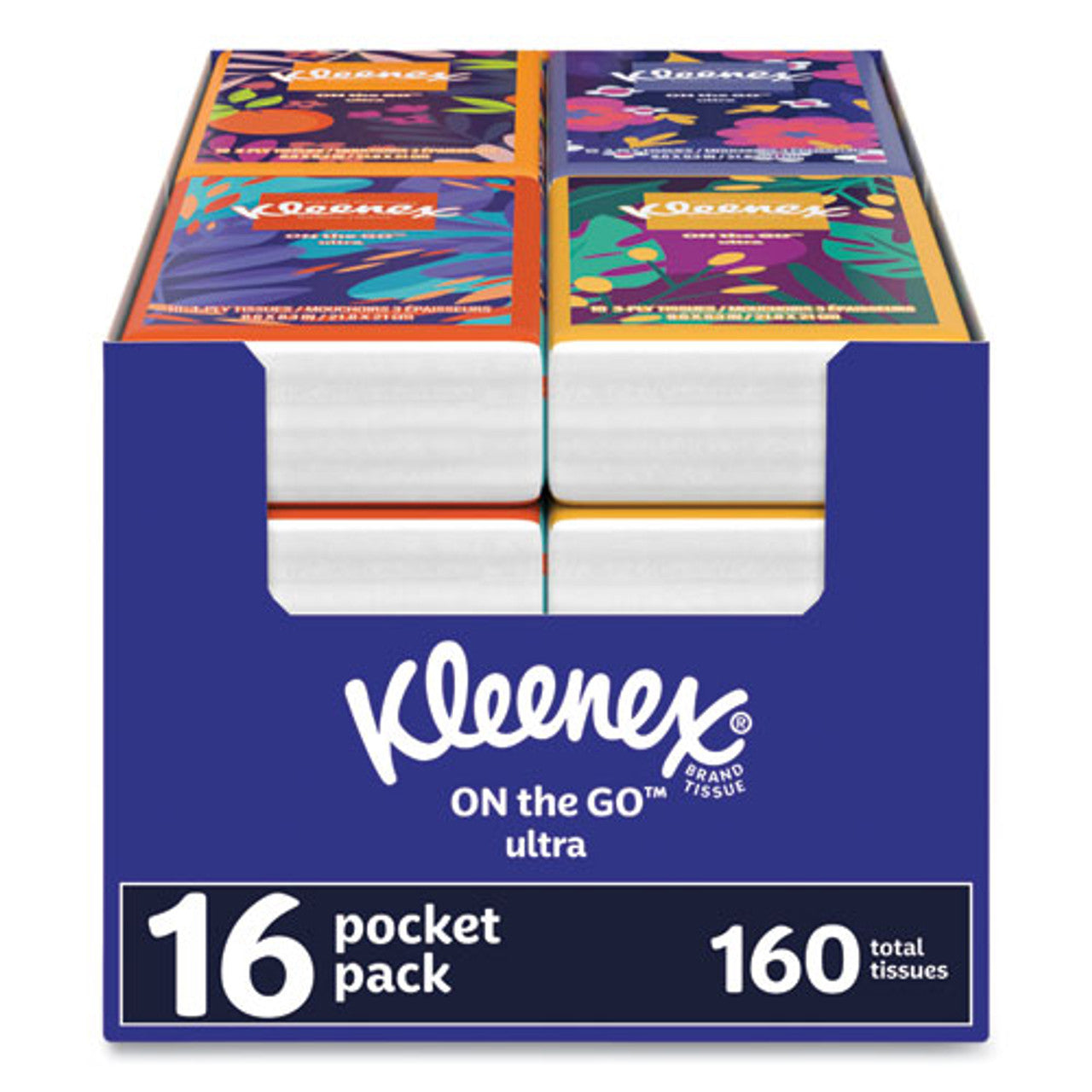 Paquetes de pañuelos faciales Kleenex On The Go, 3 capas, blancos, 16 x 10 ct