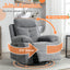 270 degree rotating electric recliner speaker with LED light, USB+C charging port, extendable foot pedal, adjustable backrest - Korvel