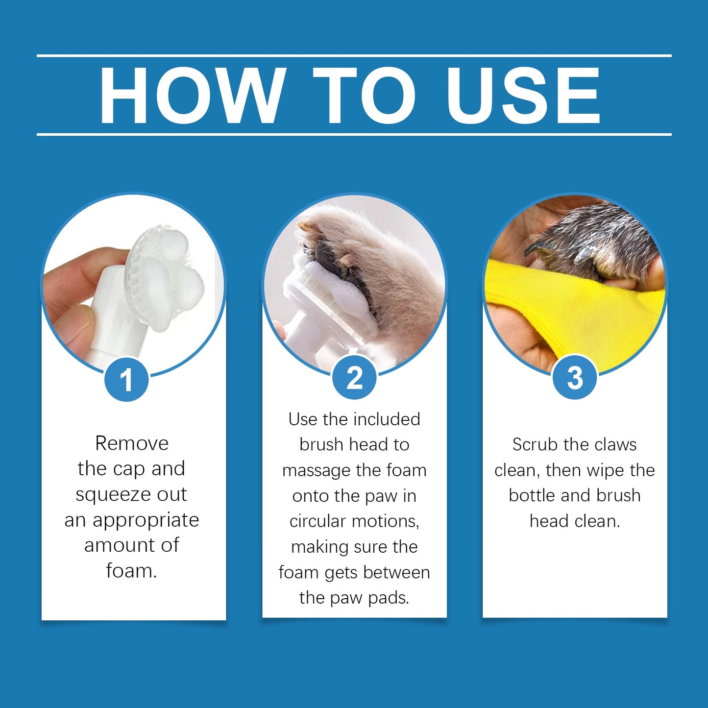 Pet Paw Cleaner Deep Wash Feet For Dogs And Cats Soles And Pads Care Foam - Korvel
