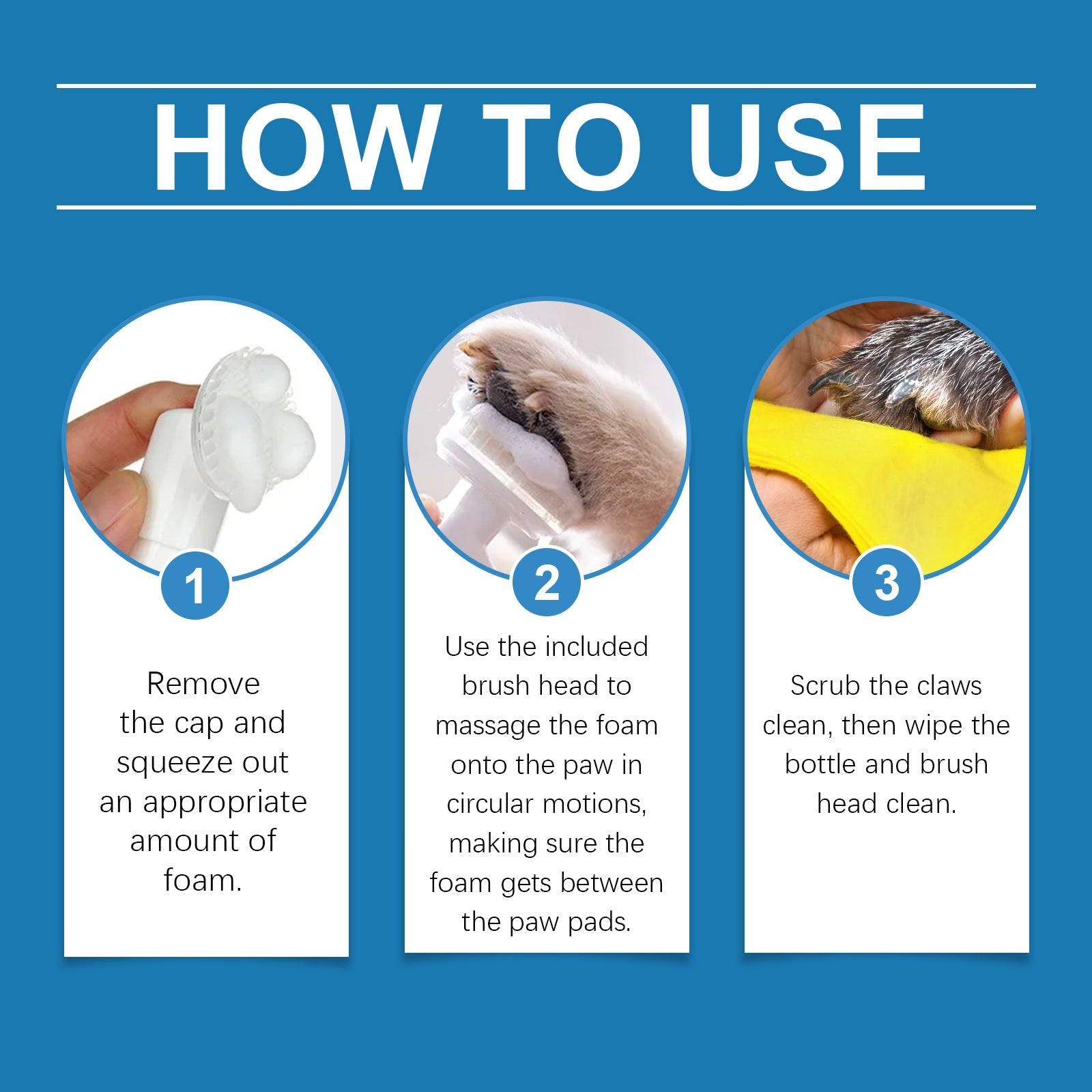 Pet Paw Cleaner Deep Wash Feet For Dogs And Cats Soles And Pads Care Foam - Korvel