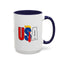 Taza de café con acento vibrante de EE. UU.