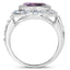 4.77 Carat Genuine Amethyst and Blue Topaz Sterling Silver Ring