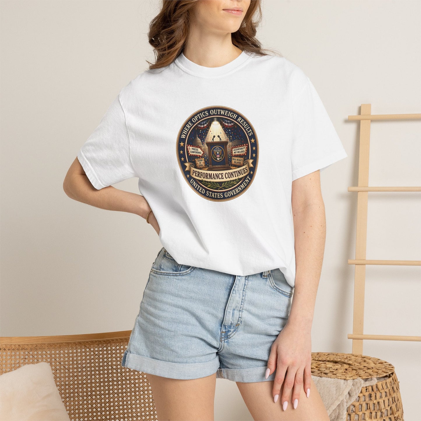 T-shirt graphique Where Optics Outweigh Results