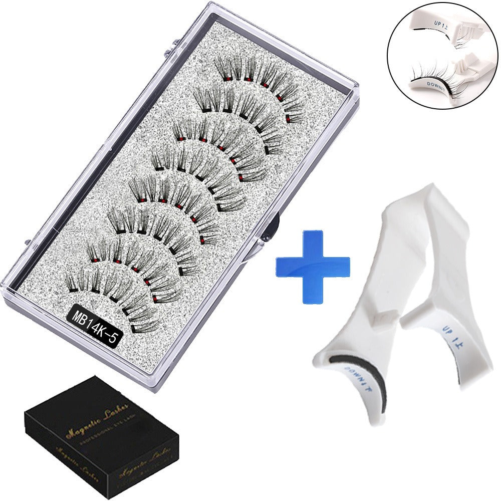 Five magnetic adhesive free magnetic eyelash clamp set for European and American thick magnetic eyelashes - Korvel