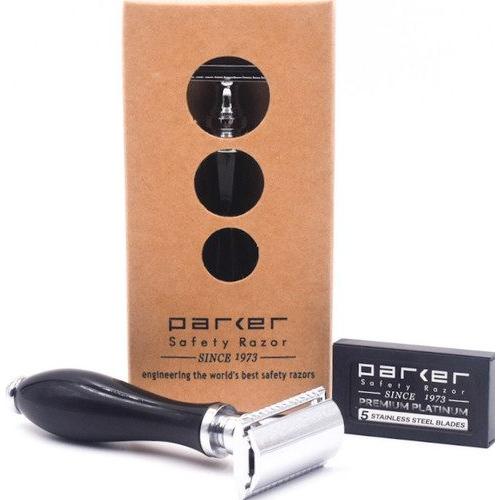 Rasoir de sécurité Parker 111B avec poignée en résine noire