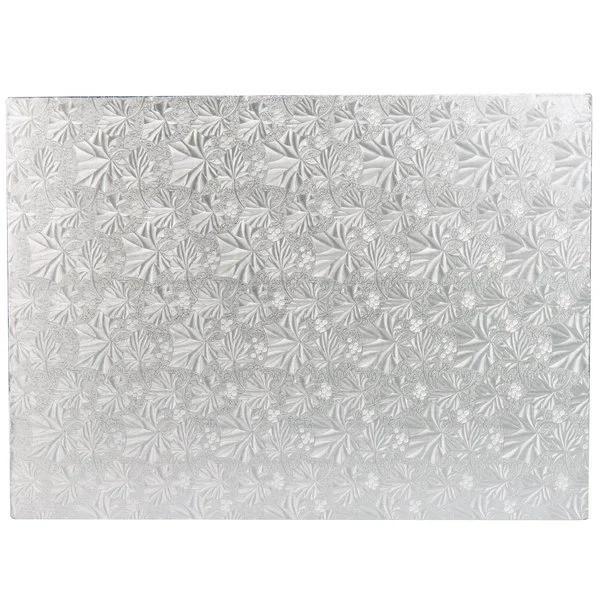 Cake Board - 1/2  Sheet Silver Wrap - (Foldunder) - Korvel