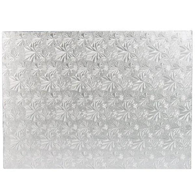 Cake Board - 1/2  Sheet Silver Wrap - (Foldunder) - Korvel