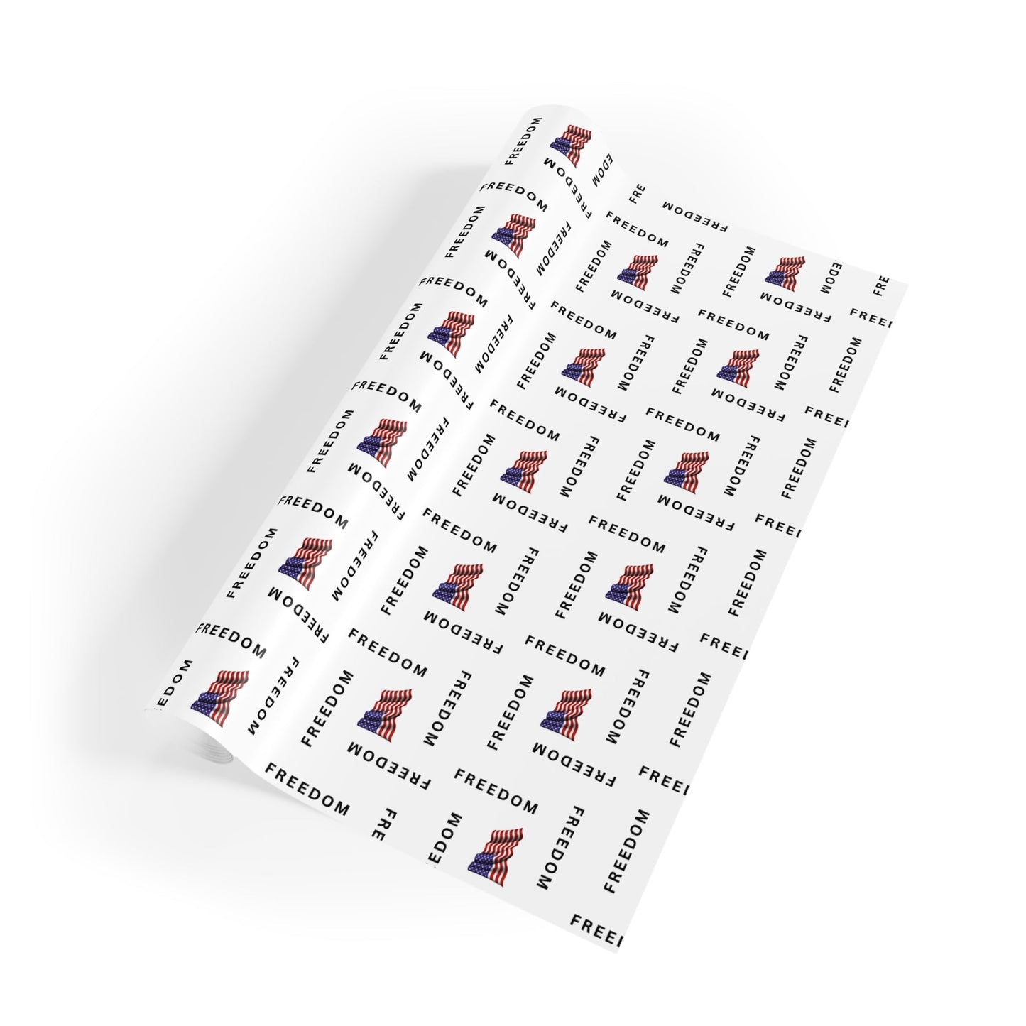 Black & White Freedom Gift Wrap – Patriotic Design