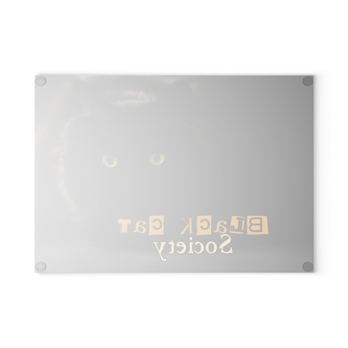 Charming Black Cat Society Glass Cutting Board - Korvel