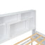 Elegant Queen Size Platform Bed with Storage Headboard, White