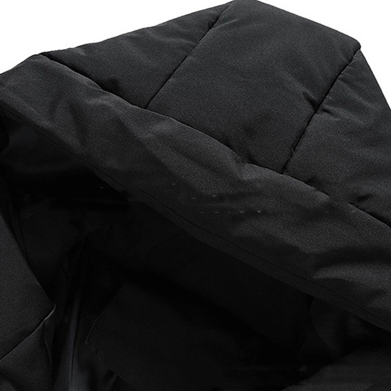 Men's Solid Color Hooded Velvet Cotton Jacket