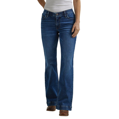Wrangler Women's Willow Mid Rise Trousers - Parker Wash - Korvel