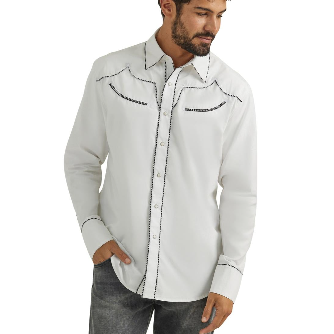 Classic Wrangler Men's Vintage White Shirt - Korvel