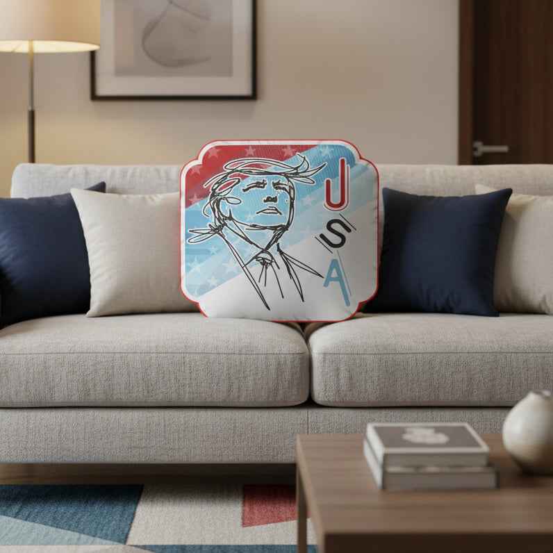 Line Portrait Statement Pillow - Say Less, Sit Better Edition