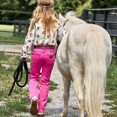 Bright Pink Bootcut Jeans for Girls | Wrangler - Korvel
