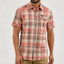 Wrangler Men's Coral Plaid Short Sleeve Shirt - Korvel