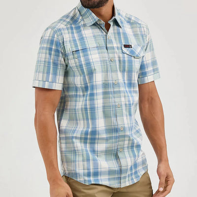 Wrangler Men's Iceburg Plaid Short Sleeve Shirt - Korvel